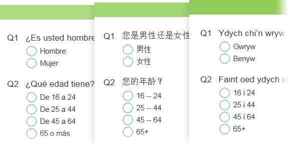 Multi-language surveys