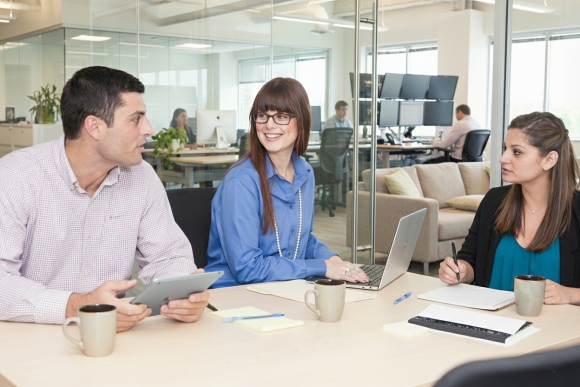 employees in a meeting