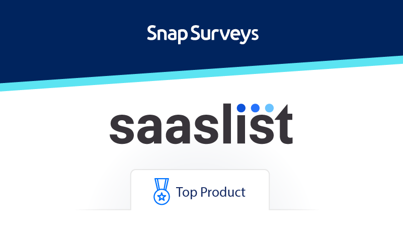 graphic showing Snap Surveys ranked as Top Product by saaslist