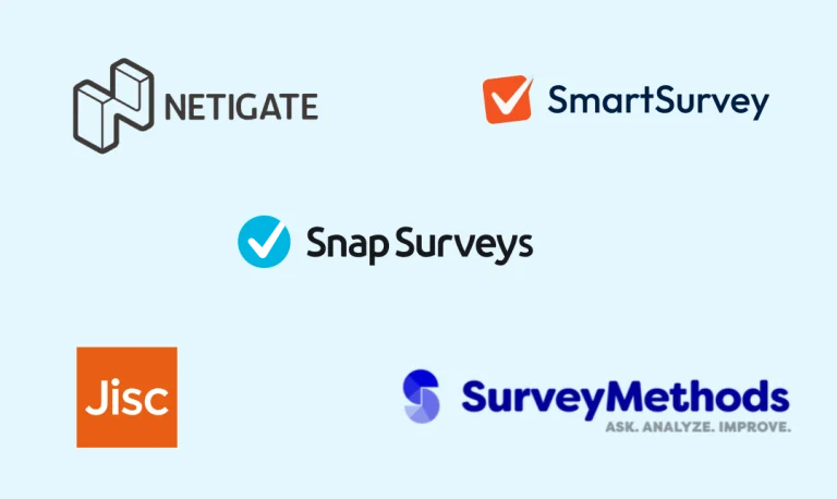 Netigate, SmartSurvey, Snap Syrveys, Jisc, SurveyMethods