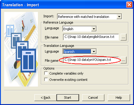 Translation wizard - from reference