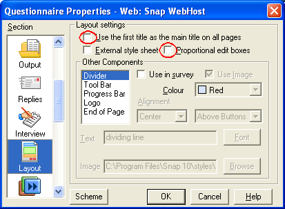 QP: Snap WebHost layout property