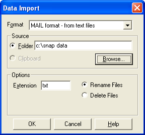 Data import mail txt