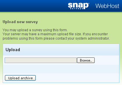 Upload new survey