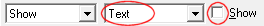 QW ribbon: Show Text with checkbox clear and highlighted