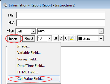 Smart reporting: image of Information - Instruction