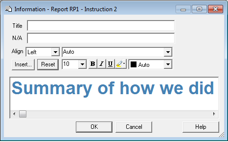 Information instruction with title