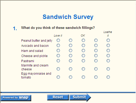 Sandwich question visual two