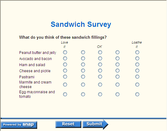 Sandwich question visual two