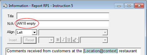 Information instruction showing contex