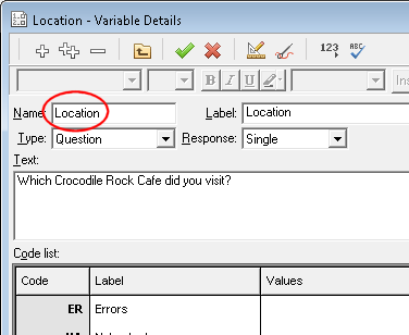 Location - Variable Details