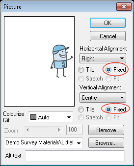 Inserting tick picture for Web