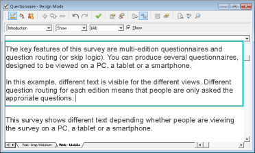Question toolbar Show All box cleared and highlighted