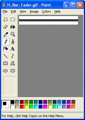 Windows paint showing standard fader bar