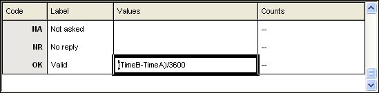 Time formula showing second conversion