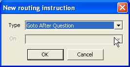 New routing instruction dialog | Type field