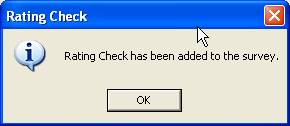 Rating Check confirmation dialog