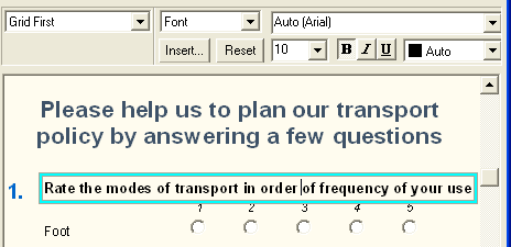 Grid first of transport rating question