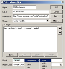 Pattern Properties | Result | select Component then area