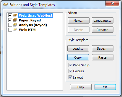 Editions and Style Templates window ws 13