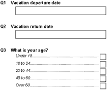 Vacation dep / return dates | Age