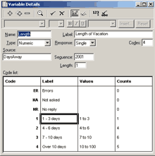 Variable Details dialog example | 1-3 days