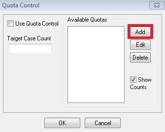 Quota Control window