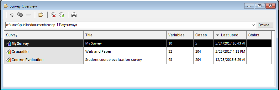 Survey Overview My Survey