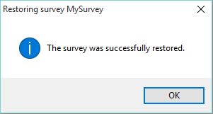 Restore Survey Restored