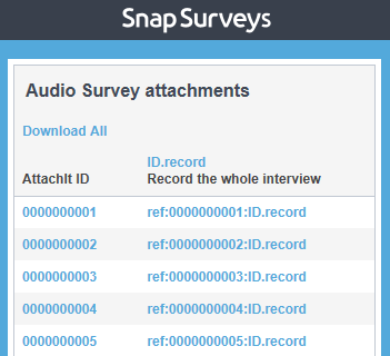 audio survey attachments