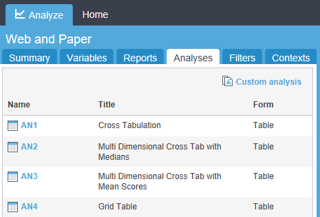 webhost analyses tab