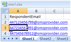 Respondent Email Spreadsheet