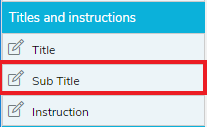 Titles and instructions menu
