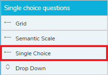 Single Choice menu