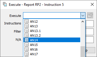 Add an analysis to a Execute report instruction
