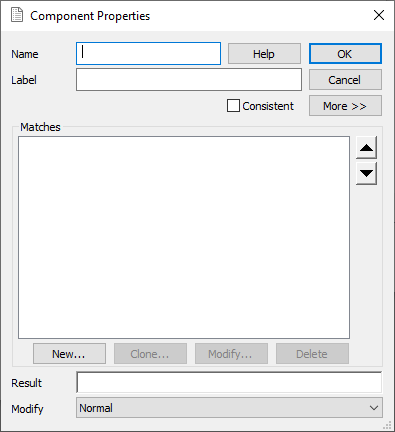 Component properties dialog