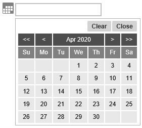 Date data picker used to enter date responses