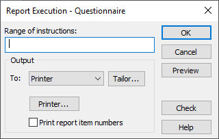 Run the Questionnaire report