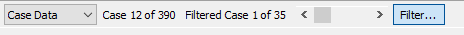 Toolbar showing filtered cases