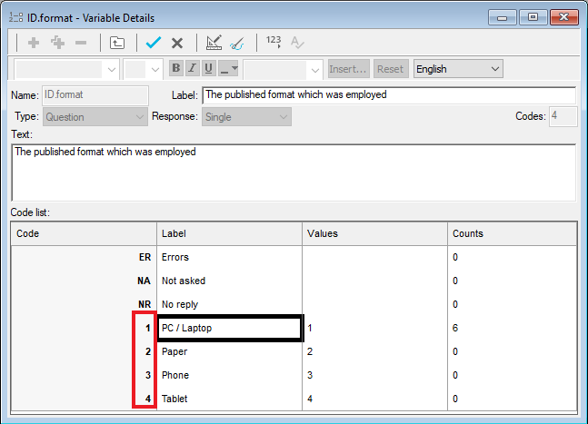 ID.Format Variable Details