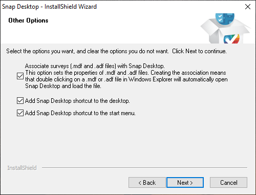 Installing Snap Desktop - setting the other options