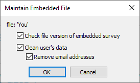 Maintain Embedded File dialog