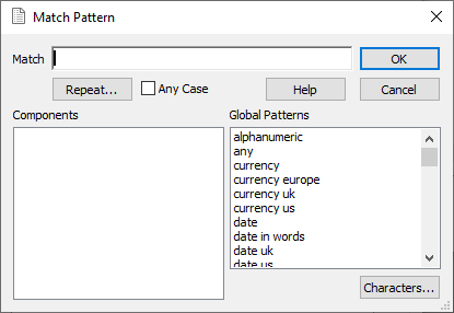 Matching a pattern