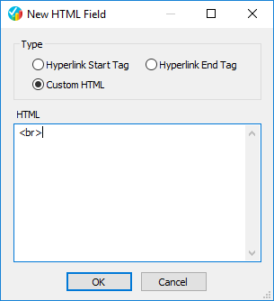 New HTML field with custom HTML