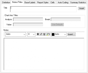Notes/Titles tab | SnapSurveys