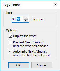 Page Timer dialog