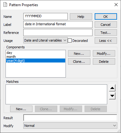 Viewing the pattern properties