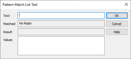 Pattern Match Test dialog