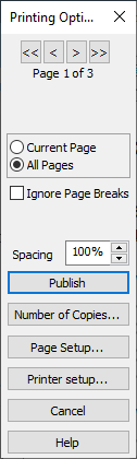 Printing options for publishing a paper questionnaire