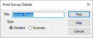 Printing the survey details